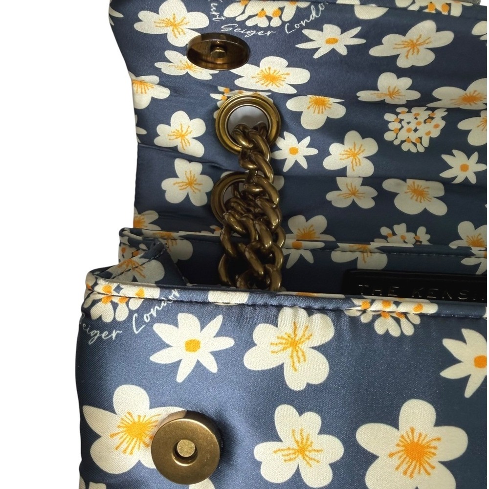 Kurt Geiger London Floral Kensington Satin Crossbody Bag NWOT Flower Appliqué - Picture 8 of 11